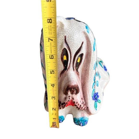 Vtg Italian Pottery Hound Dog Bank Ceramic Figurine Italy Mid Century Modern SEE - Picture 5 of 12